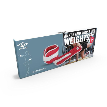 OBCIĄŻNIKI NA KOSTKI I NADGARSTKI 1 KG CIĘŻARKI DO ĆWICZEŃ ZESTAW UMBRO 2x