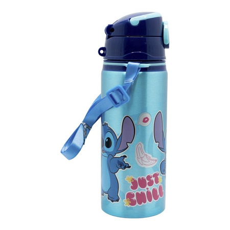 Disney Stitch – Aluminium-Trinkflasche mit Strohhalm und Tragegurt 730 ml