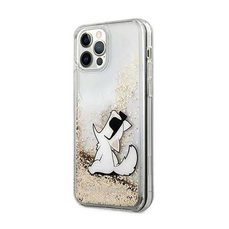 Karl Lagerfeld Liquid Glitter Choupette Fun - iPhone 12 / iPhone 12 Pro Case (Gold)