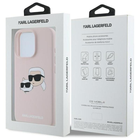 Karl Lagerfeld Silicone Double Heads Print MagSafe - iPhone 16 Pro Max Case (pink)