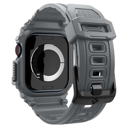 Spigen Rugged Armor Pro - Bracelet avec étui pour Apple Watch 10 46 mm (Gris foncé)