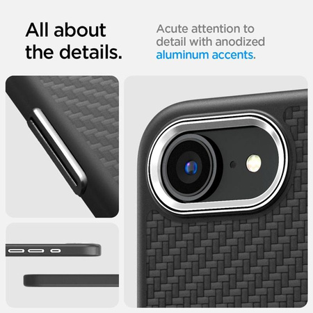 Spigen Enzo Aramid MagSafe - Hülle für iPhone 16e (Schwarz)