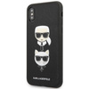 Karl Lagerfeld Saffiano Karl & Choupette Heads - iPhone Xs Max Tasche (schwarz)