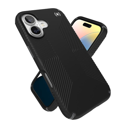 Speck Presidio2 Grip - iPhone 16 Case (Black / Slate Grey / White)