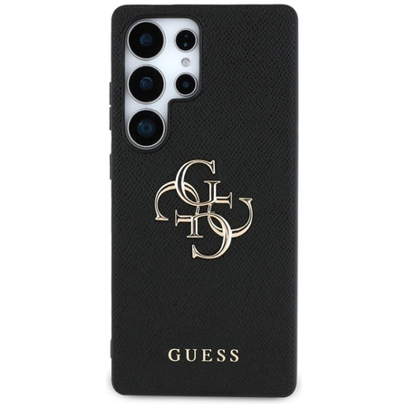Guess Grained Big 4G Logo Small Classic Logo - Étui pour Samsung Galaxy S25 Ultra (noir)