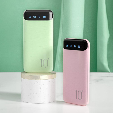 WEKOME WP-161 - Banque d'énergie 10000 mAh Super Charging 2xUSB-A LED (Blanc)