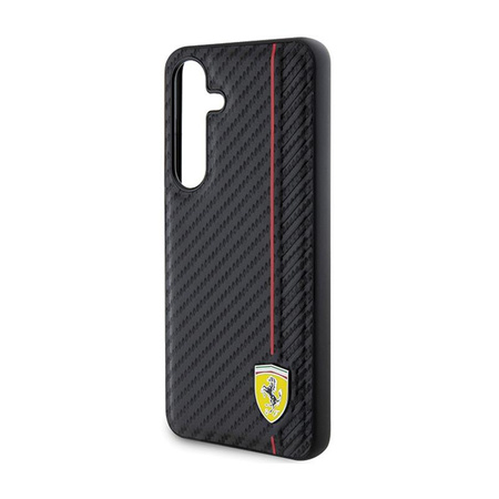 Ferrari Carbon Printed Line - Samsung Galaxy S24 tok (fekete)