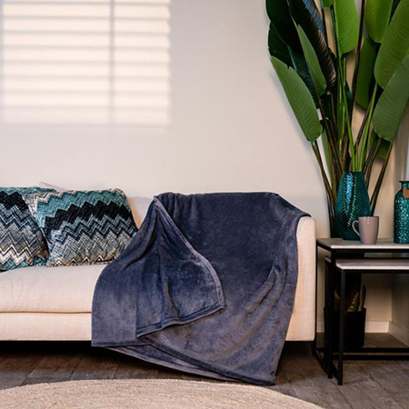 Koc flanelowy 200x150cm (niebieski)