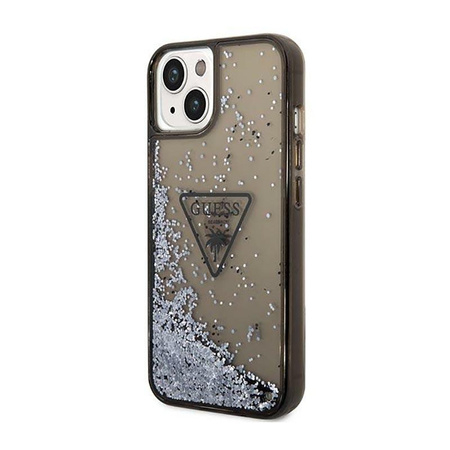 Guess Liquid Glitter Triangle Logo Case - Coque pour iPhone 14 Plus (noir)