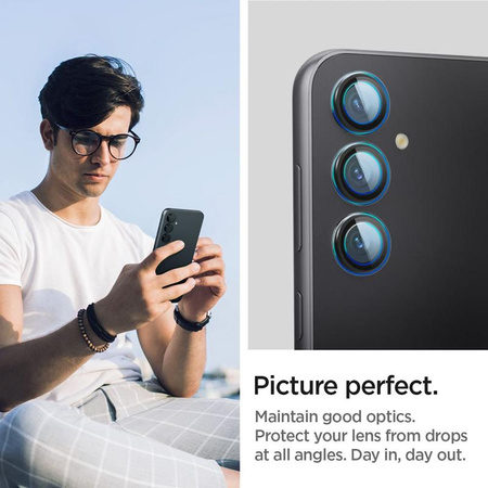 Spigen Optik Pro GLAS.TR EZ Fit Camera Protector 2-Pack - ochranné sklo objektivu pro Samsung Galaxy S23 FE (2 ks) (Black)