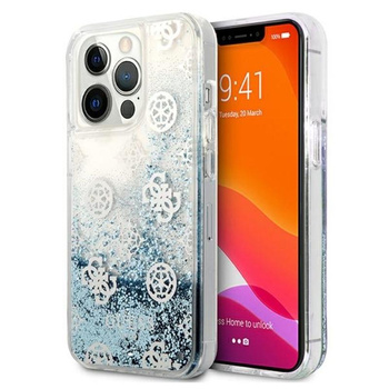 Guess Peony Liquid Glitter - iPhone 13 Pro Tasche (blau)