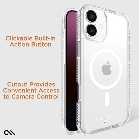 Case-Mate Tough D3O MagSafe - Hülle für iPhone 16 Plus (Clear)