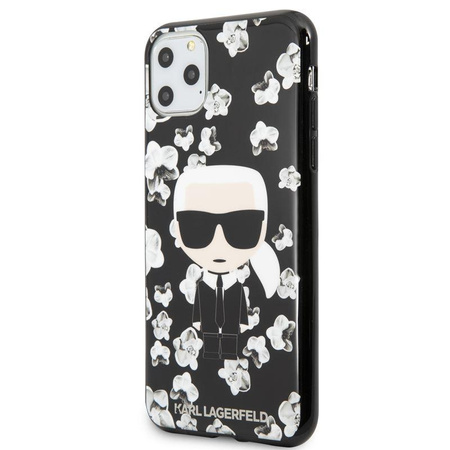 Karl Lagerfeld Iconic Karl Flower - pouzdro pro iPhone 11 Pro Max (černé)