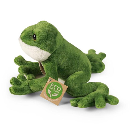 Mascotte rana verde realistica di peluche 15 cm Rappa ecologica 