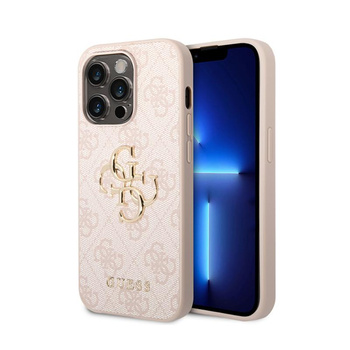 Guess 4G Big Metal Logo - pouzdro pro iPhone 15 Pro (růžové)