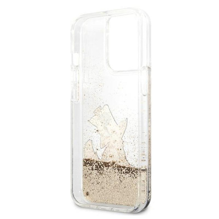 Karl Lagerfeld Liquid Glitter Choupette Fun - iPhone 13 Pro Max Case (Gold)
