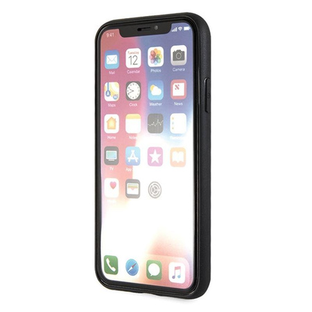 Guess Double Layer Glitter Case Peony G - iPhone Xs / X Case (Schwarz)