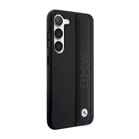 BMW Leder strukturiert & gestreift - Tasche für Samsung Galaxy S23+ (schwarz)
