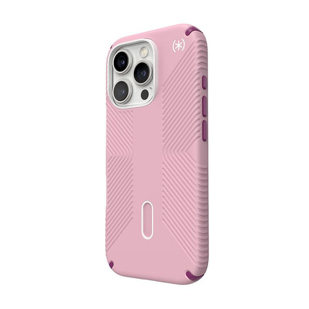 Speck Presidio2 Grip ClickLock & MagSafe - iPhone 16 Pro Fall (Mittwoch Rosa / Boysenberry lila / weiß)