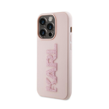 Karl Lagerfeld 3D Rubber Glitter Logo - iPhone 15 Pro Case (pink)