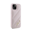 Karl Lagerfeld Diagonal Quilted Script - iPhone 15 Plus / 14 Plus Case (pink)