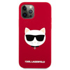 Karl Lagerfeld Choupette Head Silicone - Coque iPhone 12 / iPhone 12 Pro (rouge)