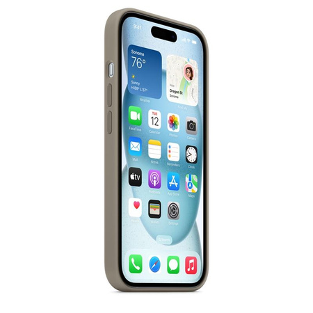 Apple Silikonhülle - Silikonhülle mit MagSafe für iPhone 15 (Aschbraun)