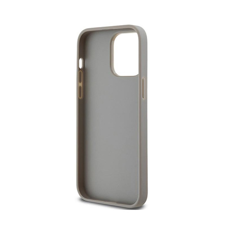 DKNY Leather Mono Stripe & Metal Logo - iPhone 14 Pro Case (beige)