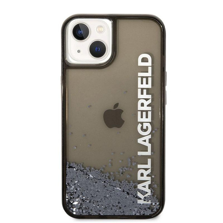 Karl Lagerfeld Liquid Glitter Translucent Elongated Logo Case - iPhone 14 Plus Case (schwarz)