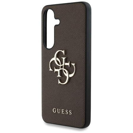 Guess Grained Big 4G Logo Small Classic Logo - Case for Samsung Galaxy S25 (brown)