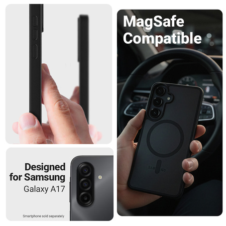 Crong Hybrid Matte Magnetic - MagSafe Hülle für Samsung Galaxy A17 (Schwarz)