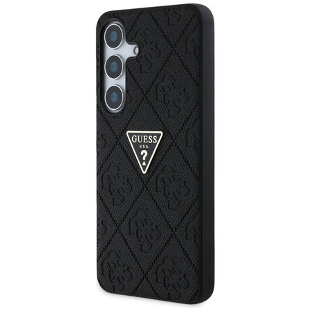 Guess Hot Stamp 4G Pattern Triangle Metal Logo - pouzdro pro Samsung Galaxy S25 (černé)