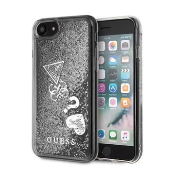Guess Liquid Glitter Hearts - Coque iPhone SE 2020 / 8 / 7 (argent)