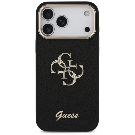 Guess Fixed Glitter Big 4G Metal Frame - Case iPhone 17 Pro Max (black)