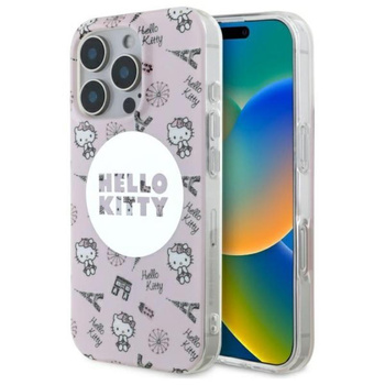 Hello Kitty IML All Over Paris MagSafe - pouzdro pro iPhone 16 Pro (růžové)