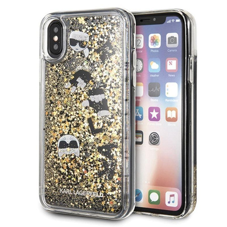 Karl Lagerfeld Signature Glitter Case - iPhone Xs / X tok (úszó bűbájok)