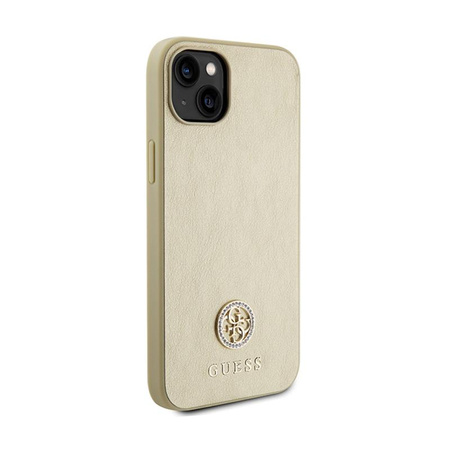 Guess 4G Strass Metall Logo - iPhone 15 Plus Tasche (Gold)