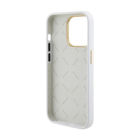 Guess Silicone Logo Strass 4G - iPhone 15 Pro Max Tasche (weiß)