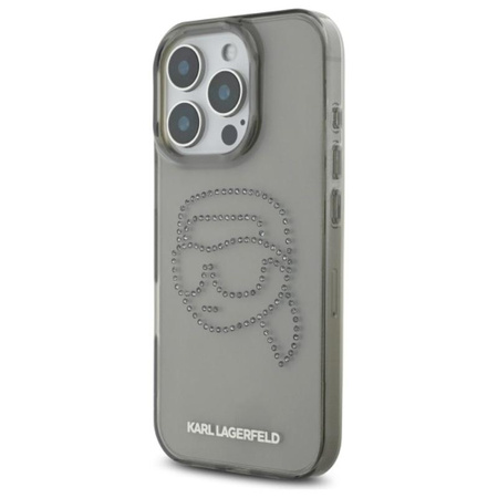 Karl Lagerfeld IML Rhinestones Karl Head - Coque pour iPhone 16 Pro Max (noir)