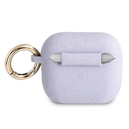 Guess Silicone Glitter Case Est – Etui Airpods 3 (fioletowy)