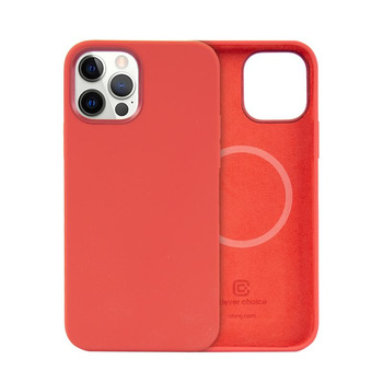 Crong Color Cover Magnetic - Coque MagSafe pour iPhone 12 Pro Max (rouge)