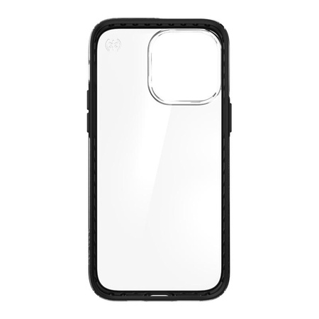 Speck Presidio Perfect-Clear avec Impact Geometry - Coque pour iPhone 14 Pro Max avec revêtement MICROBAN (transparent / noir)