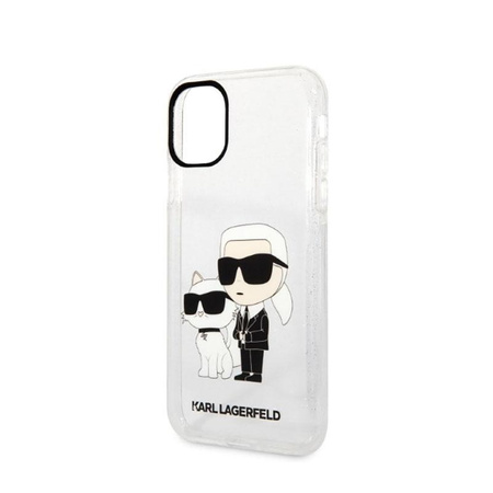 Karl Lagerfeld IML Glitter NFT Karl & Choupette - Etui iPhone 11 (przezroczysty)