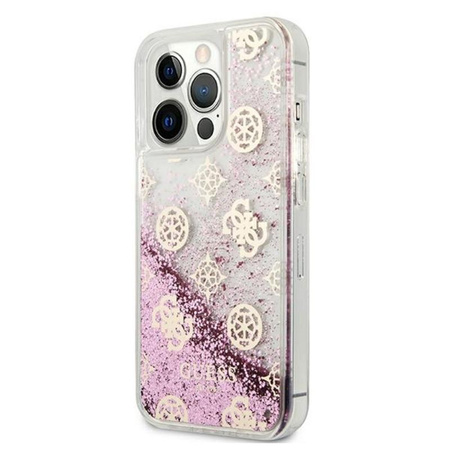 Guess Peony Liquid Glitter - iPhone 13 Pro Tasche (rosa)