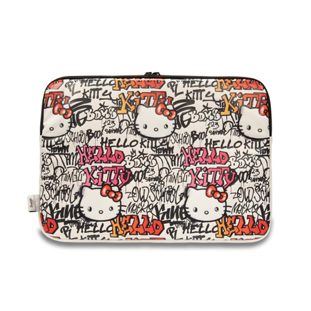 Hello Kitty Zip PU Tags Graffiti Sleeve - 13" / 14" Notebook Case (beige)