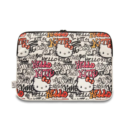 Hello Kitty Zip PU címkék Graffiti Sleeve - 13" / 14" notebook tok (bézs)