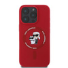 Karl Lagerfeld Silikon Karl & Choupette Ring MagSafe – Hülle für iPhone 16 Pro Max (rot)
