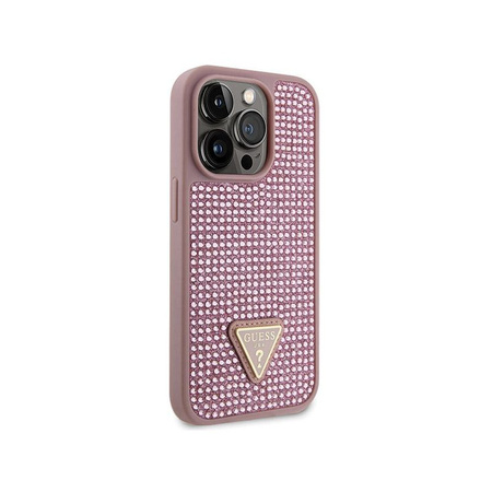 Guess Rhinestone Triangle - iPhone 14 Pro Case (pink)