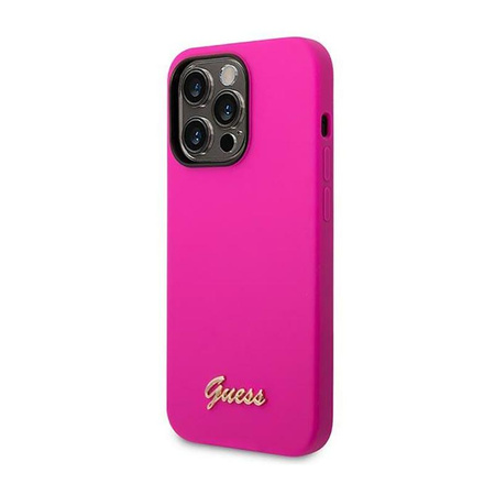 Guess szilikon Vintage - iPhone 14 Pro tok (fukszia)