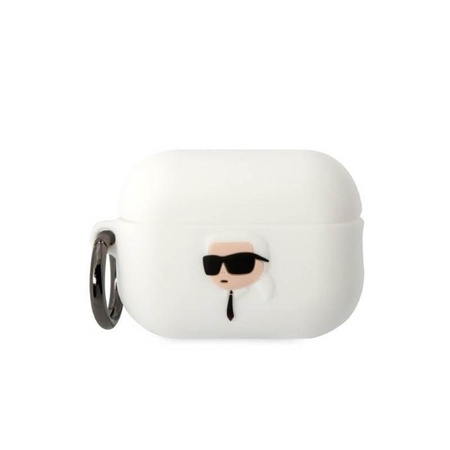 Karl Lagerfeld Silikonové pouzdro NFT Karl Head 3D - AirPods Pro 2 (bílé)